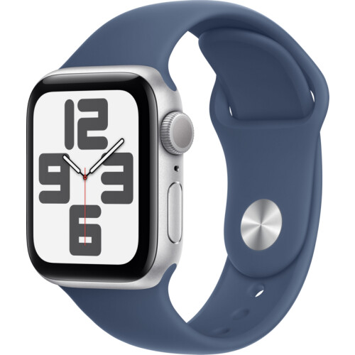 Apple Watch SE 2024 40mm Zilver Sportband S/M