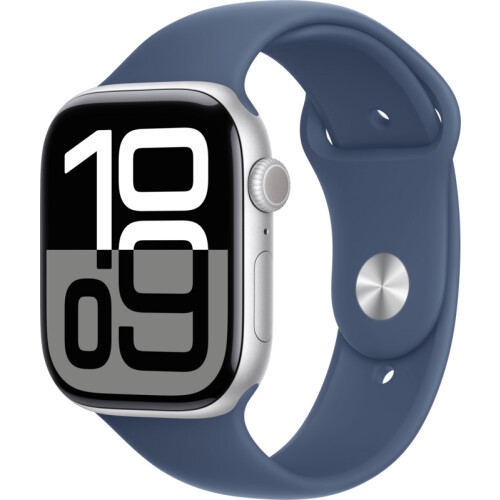 Apple Watch Series 10 46mm Zilver Sportband M/L
