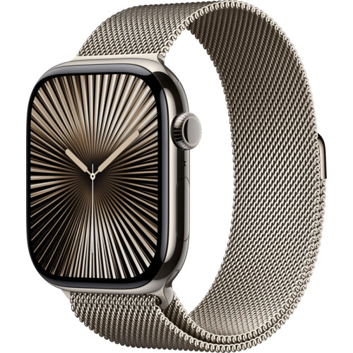 Apple Watch Series 10 4G 46mm Titanium Zilver Milanese Band M/L