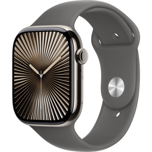 Apple Watch Series 10 4G 46mm Titanium Zilver Sportband S/M