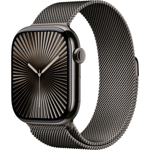 Apple Watch Series 10 4G 46mm Titanium Zwart Milanese Band M/L