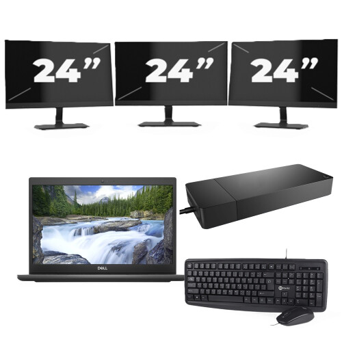 Dell Latitude 3420 - Intel Core i3-11e Generatie - 14 inch - 8GB RAM - 256GB SSD - Windows 11 Home + 3x 24 inch Monitor