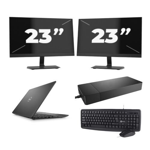 Dell Latitude 3590 - Intel Core i3-7e Generatie - 15 inch - 8GB RAM - 256GB SSD - Windows 11 + 2x 23 inch Monitor