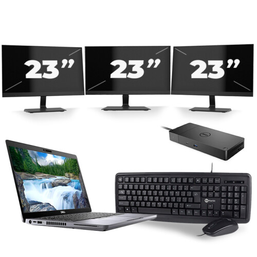 Dell Latitude 5410 - Intel Core i5-10e Generatie - 14 inch - 8GB RAM - 256GB SSD - Windows 11 + 3x 23 inch Monitor