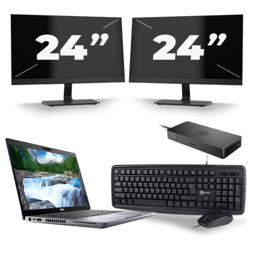 Dell Latitude 5410 - Intel Core i7-10e Generatie - 14 inch - 8GB RAM - 256GB SSD - Windows 11 + 2x 24 inch Monitor