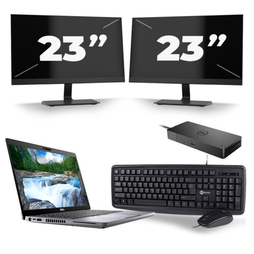 Dell Latitude 5410 - Intel Core i7-10e Generatie - 14 inch - 8GB RAM - 256GB SSD - Windows 11 + 2x 23 inch Monitor