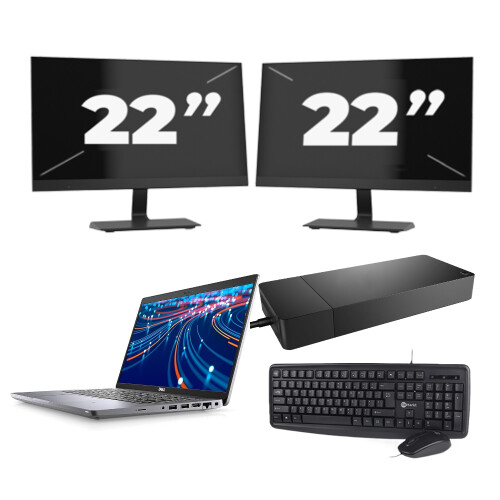 Dell Latitude 5420 - Intel Core i3-11e Generatie - 14 inch - 8GB RAM - 256GB SSD - Windows 11 Home + 2x 22 inch Monitor