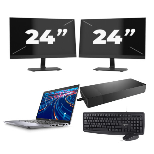 Dell Latitude 5420 - Intel Core i3-11e Generatie - 14 inch - 8GB RAM - 256GB SSD - Windows 11 Home + 2x 24 inch Monitor