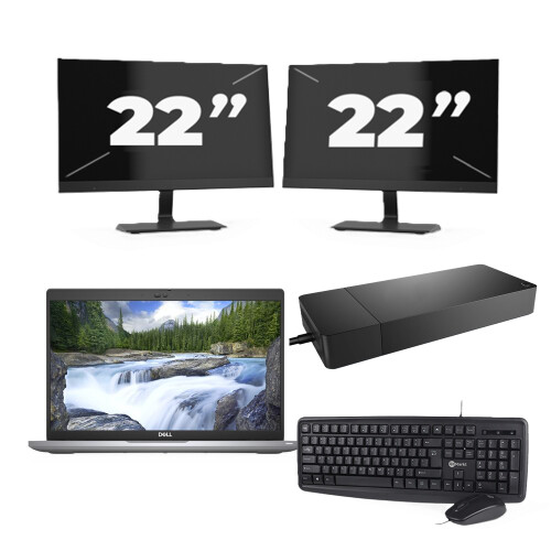 Dell Latitude 5420 - Intel Core i7-11e Generatie - 14 inch - 8GB RAM - 256GB SSD - Windows 11 + 2x 22 inch Monitor