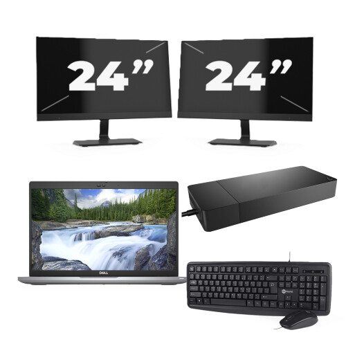 Dell Latitude 5420 - Intel Core i7-11e Generatie - 14 inch - 8GB RAM - 256GB SSD - Windows 11 + 2x 24 inch Monitor