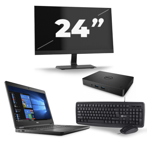 Dell Latitude 5480 - Intel Core i5-6e Generatie - 14 inch - 8GB RAM - 240GB SSD - Windows 11 + 1x 24 inch Monitor