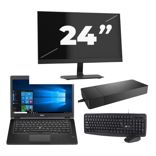 Dell Latitude 5480 - Intel Core i5-6e Generatie - 14 inch - 8GB RAM - 256GB SSD - Windows 11 + 1x 24 inch Monitor