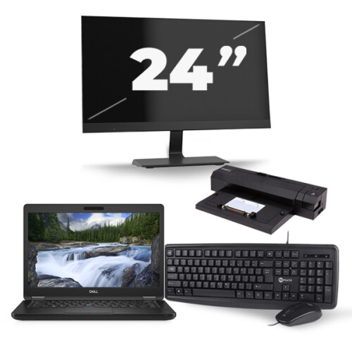 Dell Latitude 5491 - Intel Core i5-8e Generatie - 14 inch - 16GB RAM - 256GB SSD - Windows 11 + 1x 24 inch Monitor