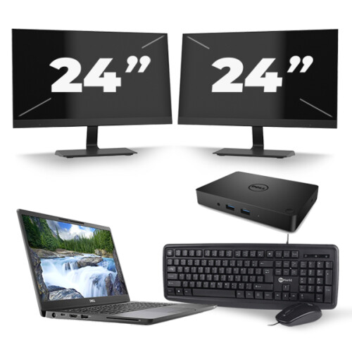 Dell Latitude 7300 - Intel Core i5-8e Generatie - 13 inch - 16GB RAM - 480GB SSD - Windows 11 + 2x 24 inch Monitor