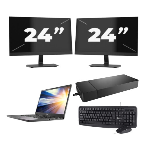 Dell Latitude 7300 - Intel Core i5-8e Generatie - 13 inch - 8GB RAM - 256GB SSD - Windows 11 + 2x 24 inch Monitor