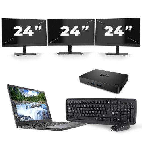 Dell Latitude 7300 - Intel Core i5-8e Generatie - 13 inch - 8GB RAM - 256GB SSD - Windows 11 + 3x 24 inch Monitor