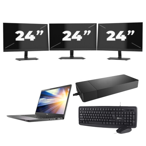 Dell Latitude 7300 - Intel Core i7-8e Generatie - 13 inch - 8GB RAM - 256GB SSD - Windows 11 + 3x 24 inch Monitor