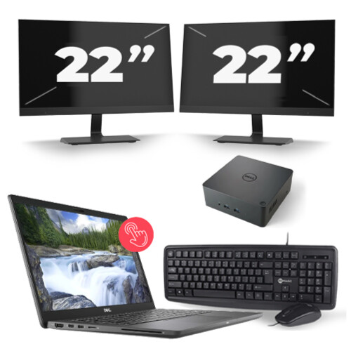 Dell Latitude 7310 - Intel Core i5-10e Generatie - 13 inch - 16GB RAM - 256GB SSD - Windows 11 Home + 2x 22 inch Monitor