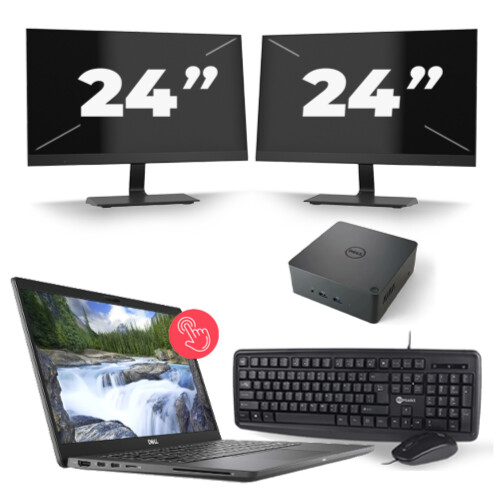 Dell Latitude 7310 - Intel Core i7-10e Generatie - 13 inch - 8GB RAM - 256GB SSD - Windows 11 + 2x 24 inch Monitor