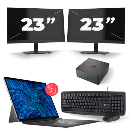 Dell Latitude 7320 - Intel Core i5-11e Generatie - 13 inch - 16GB RAM - 256GB SSD - Windows 11 Home + 2x 23 inch Monitor