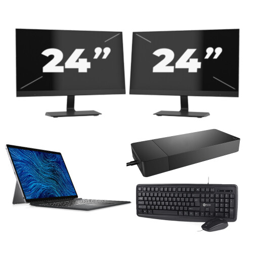 Dell Latitude 7320 - Intel Core i5-11e Generatie - 13 inch - 16GB RAM - 256GB SSD - Windows 11 Home + 2x 24 inch Monitor