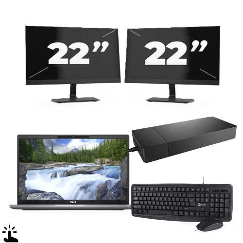 Dell Latitude 7320 - Intel Core i5-11e Generatie - 13 inch - Touch - 16GB RAM - 256GB SSD - Windows 11 Home + 2x 22 inch Monitor