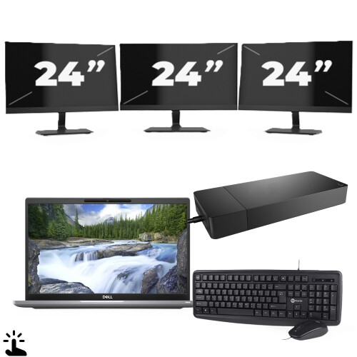 Dell Latitude 7320 - Intel Core i5-11e Generatie - 13 inch - Touch - 16GB RAM - 256GB SSD - Windows 11 Home + 3x 24 inch Monitor