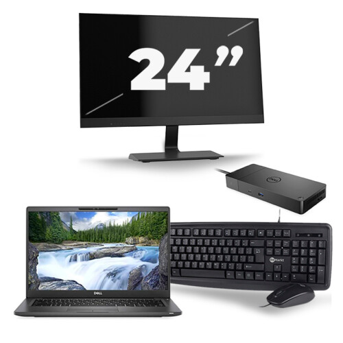 Dell Latitude 7400 - Intel Core i5-8e Generatie - 14 inch - 8GB RAM - 256GB SSD - Windows 11 + 1x 24 inch Monitor