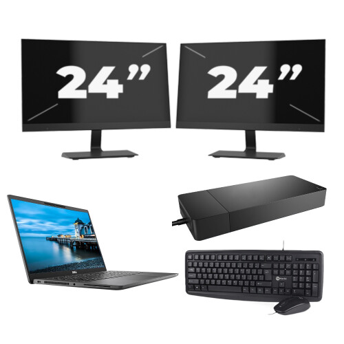 Dell Latitude 7420 - Intel Core i5-11e Generatie - 14 inch - 16GB RAM - 256GB SSD - Windows 11 Home + 2x 24 inch Monitor