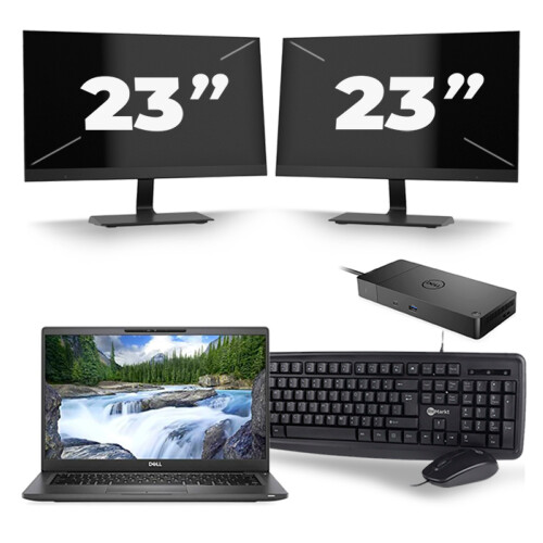 Dell Latitude 7420 - Intel Core i7-11e Generatie - 14 inch - 16GB RAM - 256GB SSD - Windows 11 Home + 2x 23 inch Monitor