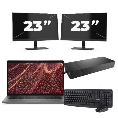 Dell Latitude 7430 - Intel Core i5-12e Generatie - 14 inch - 16GB RAM - 256GB SSD - Windows 11 Home + 2x 23 inch Monitor