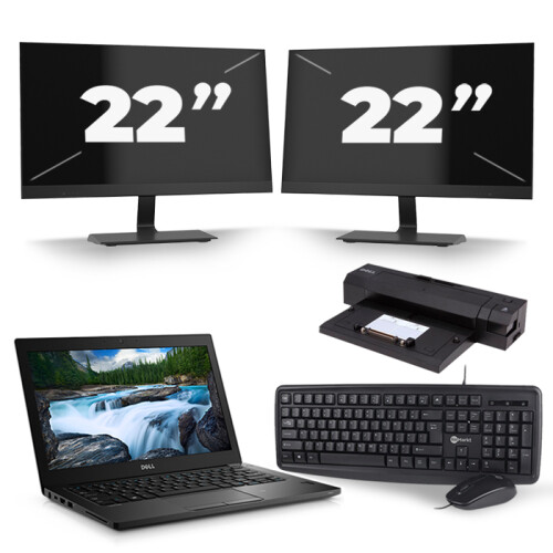 Dell Latitude 7490 - Intel Core i5-8e Generatie - 14 inch - 16GB RAM - 256GB SSD - Windows 11 + 2x 22 inch Monitor