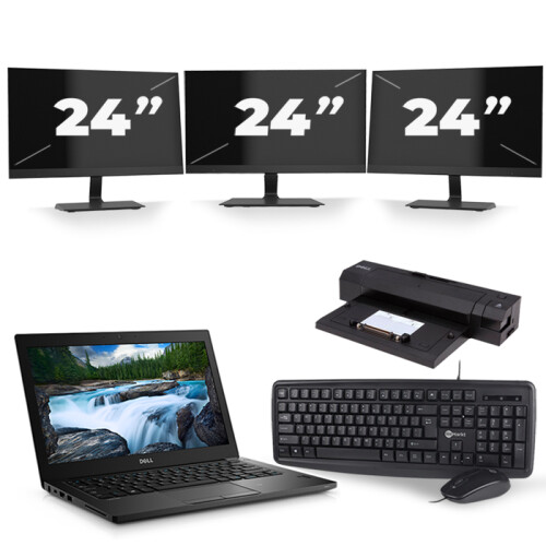Dell Latitude 7490 - Intel Core i7-8e Generatie - 14 inch - 8GB RAM - 256GB SSD - Windows 11 + 3x 24 inch Monitor