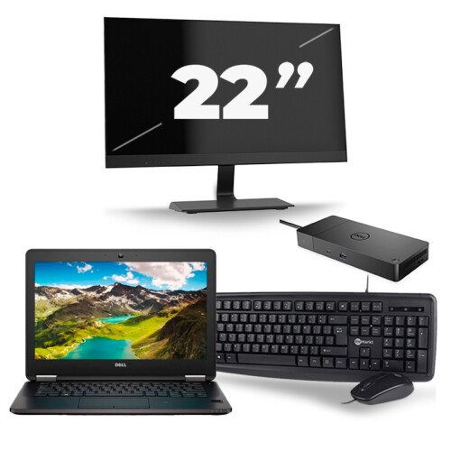 Dell Latitude E7270 - Intel Core i5-6e Generatie - 12 inch - 8GB RAM - 256GB SSD - Windows 11 + 1x 22 inch Monitor