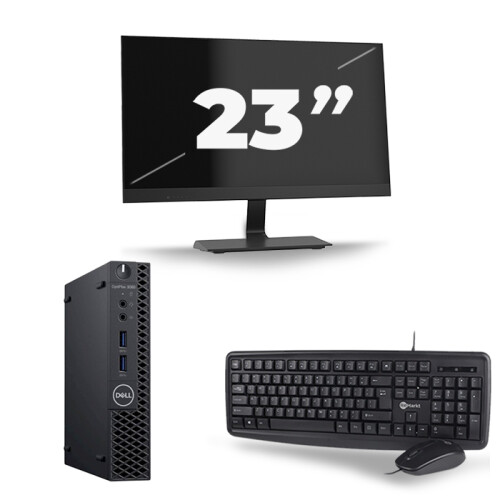 Dell Optiplex 3060 Micro USFF - Intel Core i5-8e Generatie - 16GB RAM - 256GB SSD - Windows 11 + 1x 23 inch Monitor