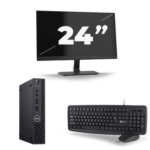 Dell Optiplex 3060 Micro USFF - Intel Core i7-8e Generatie - 8GB RAM - 256GB SSD - Windows 11 + 1x 24 inch Monitor
