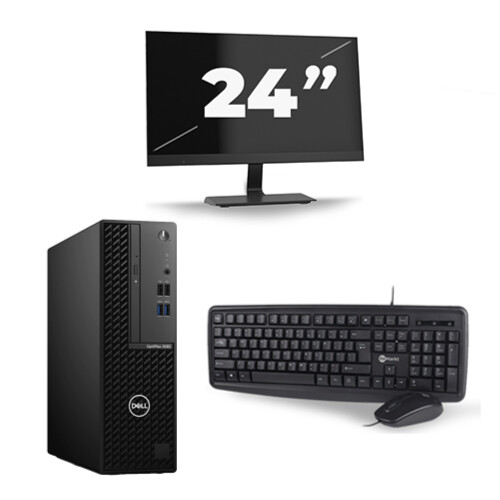 Dell OptiPlex 3080 Micro USFF - Intel Core i5-10e Generatie - 8GB RAM - 256GB SSD - Windows 11 + 1x 24 inch Monitor