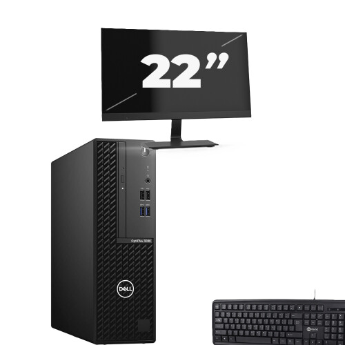 Dell OptiPlex 3080 SFF - Intel Core i7-10e Generatie - 8GB RAM - 256GB SSD - Windows 11 + 1x 22 inch Monitor
