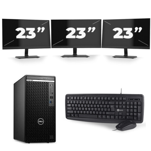 Dell Optiplex 390 Desktop - Intel Core i7-2e Generatie - 16GB RAM - 256GB SSD - Windows 10 + 3x 23 inch Monitor