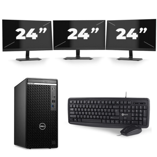 Dell Optiplex 390 Desktop - Intel Core i7-2e Generatie - 16GB RAM - 256GB SSD - Windows 10 + 3x 24 inch Monitor