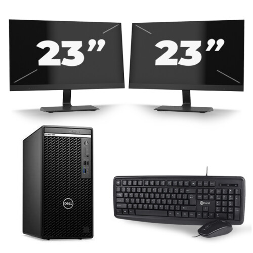 Dell Optiplex 390 Desktop - Intel Core i7-2e Generatie - 16GB RAM - 256GB SSD - Windows 10 + 2x 23 inch Monitor