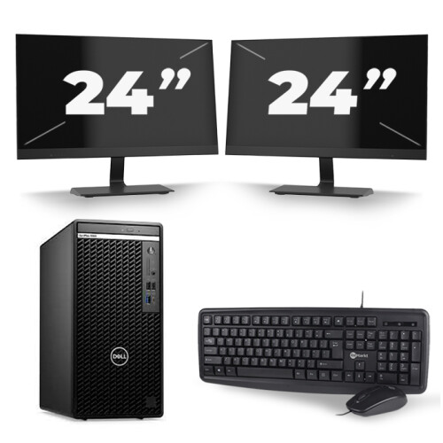 Dell Optiplex 390 Desktop - Intel Core i7-2e Generatie - 16GB RAM - 256GB SSD - Windows 10 + 2x 24 inch Monitor
