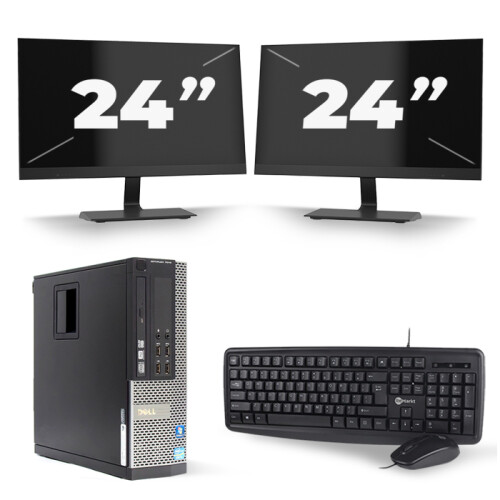 Dell Optiplex 7010 SFF - Intel Core i7-3e Generatie - 16GB RAM - 256GB SSD - Windows 10 + 2x 24 inch Monitor