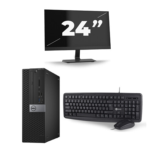 Dell Optiplex 7040 Micro Tower - Intel Core i7-6e Generatie - 16GB RAM - 256GB SSD - Windows 11 + 1x 24 inch Monitor