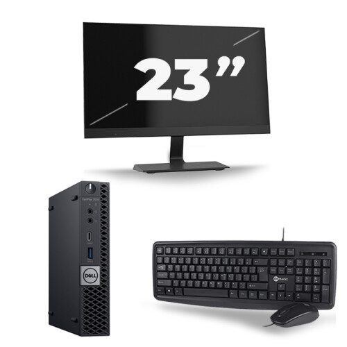 Dell Optiplex 7070 Micro USFF - Intel Core i5-9e Generatie - 16GB RAM - 512GB SSD - Windows 11 + 1x 23 inch Monitor