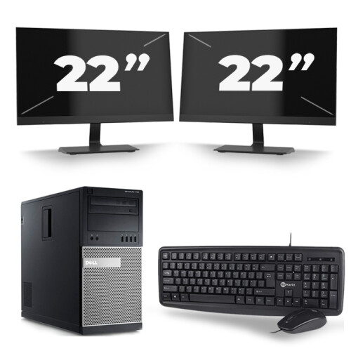 Dell Optiplex 790 Micro Tower - Intel Core i3-2e Generatie - 8GB RAM - 256GB SSD - Windows 10 + 2x 22 inch Monitor
