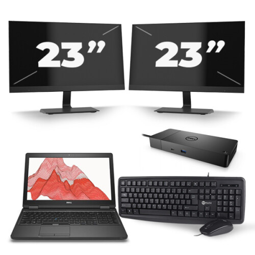 Dell Precision 3530 - Intel Core i7-8e Generatie - 15 inch - 16GB RAM - 480GB SSD - Windows 11 + 2x 23 inch Monitor