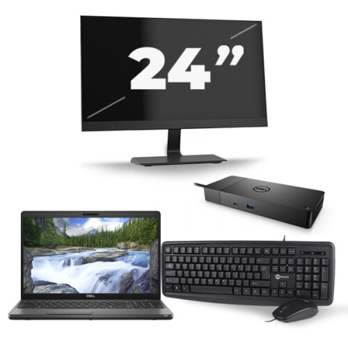 Dell Precision 3541 - Intel Core i7-9e Generatie - 15 inch - 16GB RAM - 512GB SSD - Windows 11 + 1x 24 inch Monitor