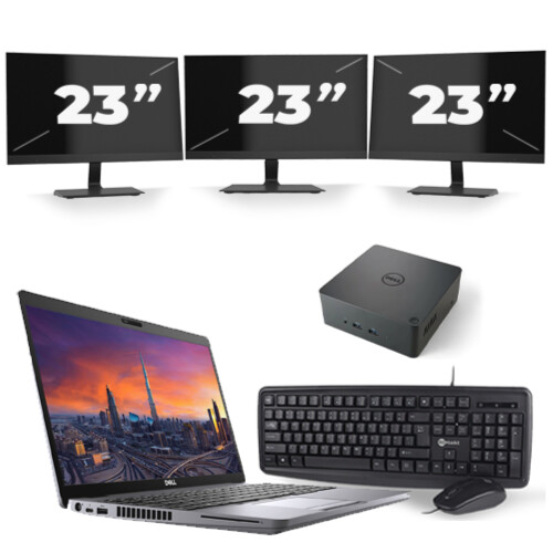 Dell Precision 3550 - Intel Core i7-10e Generatie - 15 inch - 16GB RAM - 256GB SSD - Windows 11 + 3x 23 inch Monitor