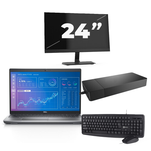 Dell Precision 3571 - Intel Core i5-12e Generatie - 15 inch - 8GB RAM - 256GB SSD - Windows 11 Home + 1x 24 inch Monitor